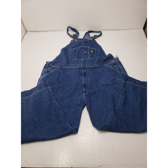Real Work Wear Overalls Mens 52x32 Bib Carpenter Blue Farmer Engineer Garden - Picture 1 of 14